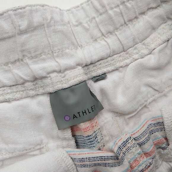 Athleta Bali & Beachside Cabo Linen Shorts Size 4 Gray Striped Lot of 2 Pockets - Picture 11 of 13